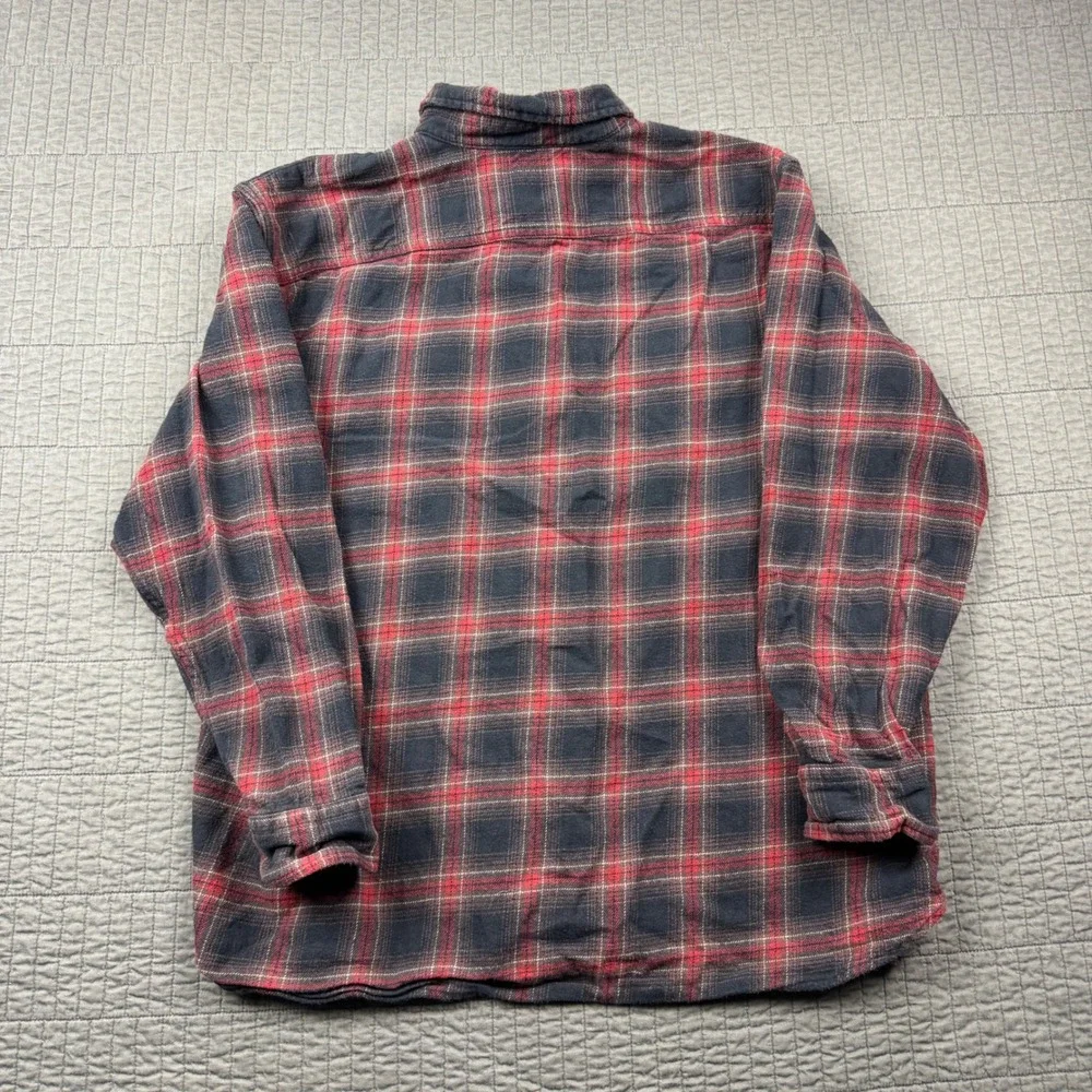 Levis Mens XXL Relaxed Fit Plaid Flannel Button Down Shirt Red Navy Black Cotton
